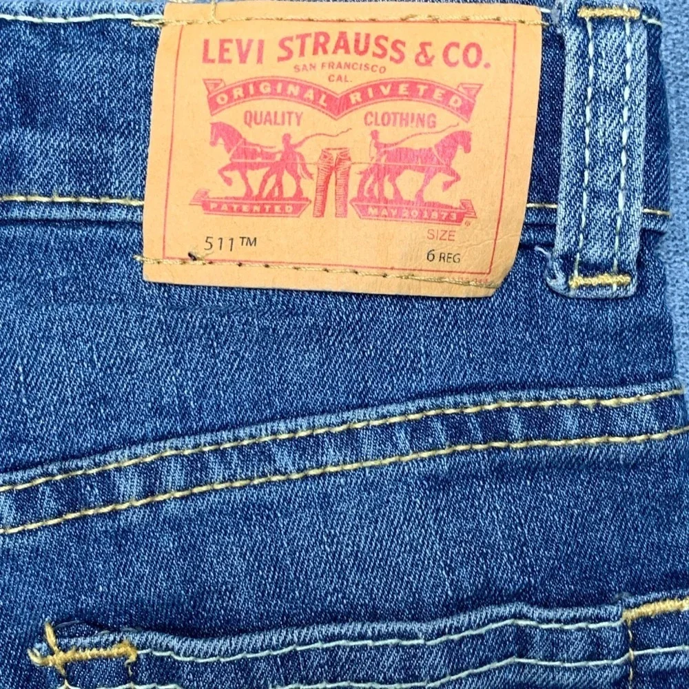 Levi's 511 Slim Fit Jeans Boys 6 Blue Denim Cotton Stretch Casual Straight Leg